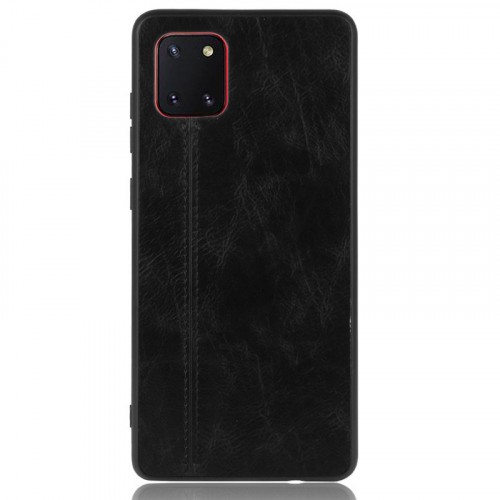 Чехол задняя накладка для Samsung Galaxy S10 Lite с текстурой кожи, цвет Черный