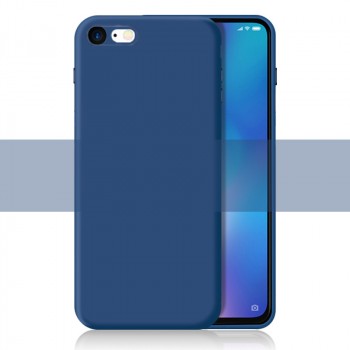 Силиконовый матовый непрозрачный чехол с нескользящим софт-тач покрытием для Iphone 6/6s Синий
