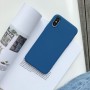 Силиконовый матовый непрозрачный чехол с нескользящим софт-тач покрытием для Iphone x10/Xs, цвет Синий