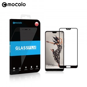 Премиум 5D Full Cover полноэкранное безосколочное защитное стекло Mocolo со сверхточными краями для Huawei P20 Черный
