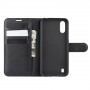 Чехол портмоне подставка для Samsung Galaxy M01/A01 с магнитной защелкой и отделениями для карт, цвет Черный