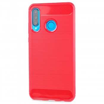 Матовый силиконовый чехол для Huawei Honor 20S/20 Lite/P30 Lite с текстурным покрытием металлик Красный