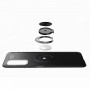 Силиконовый матовый непрозрачный чехол с встроенным кольцом-подставкой для Huawei Honor View 30 Pro , цвет Черный