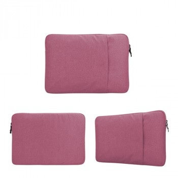 Чехол папка из влагостойкого текстиля с наружным карманом для ноутбуков 14-14.9 дюймов Розовый
