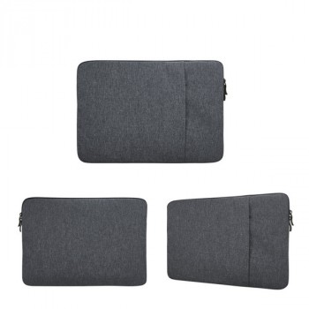 Чехол папка из влагостойкого текстиля с наружным карманом для ноутбуков 14-14.9 дюймов Серый