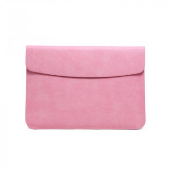 Кожаный чехол папка на магнитной застежке для Macbook Pro 15/16 Розовый