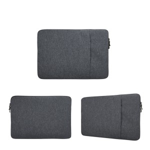 Чехол папка из влагостойкого текстиля с наружным карманом для ноутбуков 15-15.9 дюймов Серый