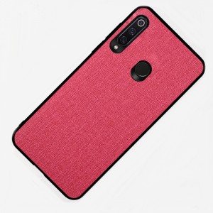 Силиконовый матовый непрозрачный чехол с текстурным покрытием Ткань для Huawei P40 Lite E/Honor 9C Красный