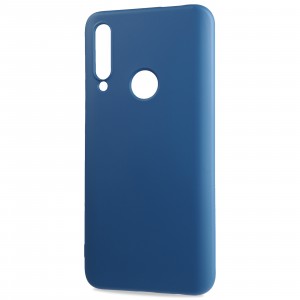 Силиконовый матовый непрозрачный чехол с нескользящим софт-тач покрытием для Huawei P Smart Z Синий
