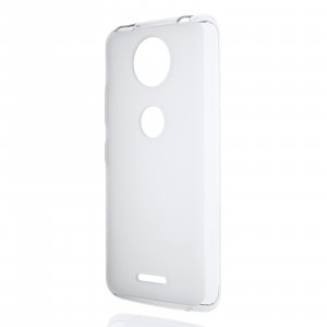 Силиконовый матовый полупрозрачный чехол для Motorola Moto C Plus Белый