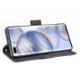Винтажный чехол портмоне подставка на силиконовой основе с отсеком для карт на магнитной защелке для Huawei Honor 30 , цвет Черный