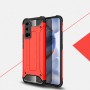 Двухкомпонентный противоударный чехол для Huawei Honor 30 Pro с нескользящими гранями и поликарбонатными вставками, цвет Красный