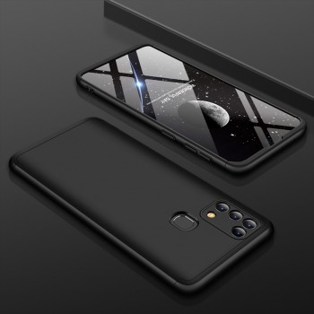 Трехкомпонентный сборный матовый пластиковый чехол для Samsung Galaxy M31 Черный