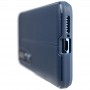Силиконовый чехол накладка для Xiaomi Mi 10 с текстурой кожи, цвет Синий