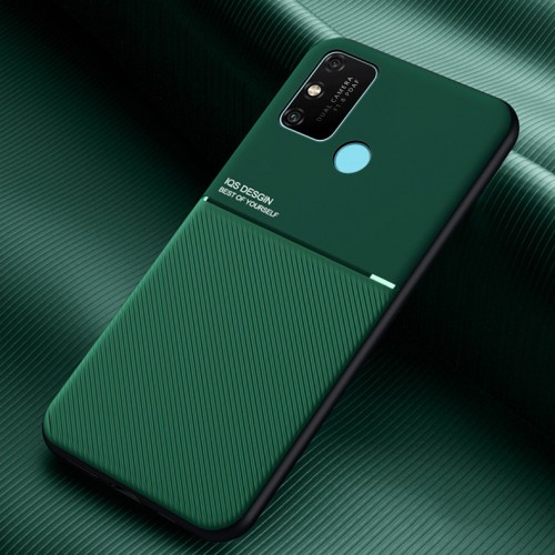 Силиконовый матовый непрозрачный чехол с текстурным покрытием Линии для Huawei Honor 9A, цвет Зеленый