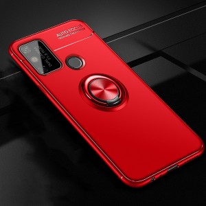 Силиконовый матовый чехол для Huawei Honor 9A с встроенным кольцом-подставкой-держателем Красный