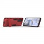 Противоударный двухкомпонентный силиконовый матовый непрозрачный чехол с поликарбонатными вставками экстрим защиты с встроенной ножкой-подставкой для Huawei Honor 30 Pro, цвет Красный