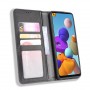 Винтажный чехол портмоне подставка на силиконовой основе с отсеком для карт для Samsung Galaxy A21s , цвет Черный