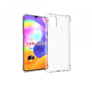 Прозрачный противоударный силиконовый чехол для Samsung Galaxy A21s с усиленными углами