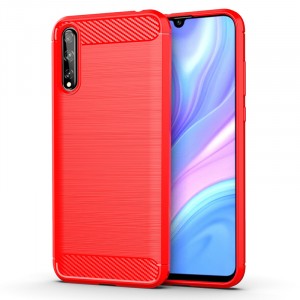Матовый силиконовый чехол для Huawei Honor 30i/Y8p с текстурным покрытием металлик Красный