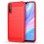 Матовый силиконовый чехол для Huawei Honor 30i/Y8p с текстурным покрытием металлик, цвет Красный