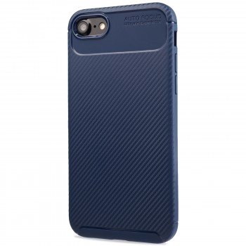 Матовый силиконовый чехол для Iphone 8/SE (2020)/7 с текстурным покрытием карбон