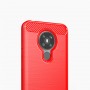 Матовый силиконовый чехол для Nokia 5.3 с текстурным покрытием металлик, цвет Красный