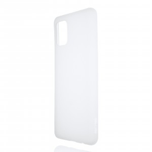 Силиконовый матовый полупрозрачный чехол для Samsung Galaxy A31 Белый