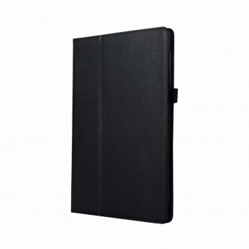 Чехол книжка подставка с рамочной защитой экрана и крепежом для стилуса для Lenovo Tab M10 Plus  Черный