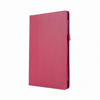 Чехол книжка подставка с рамочной защитой экрана и крепежом для стилуса для Lenovo Tab M10 Plus  Пурпурный