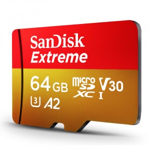 Карта памяти SanDisk Extreme MicroSDXC Class 10 V30 A2 160 Мб/с 64 Гб