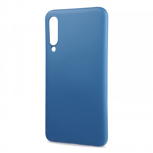 Силиконовый матовый непрозрачный чехол с нескользящим софт-тач покрытием для Meizu 16T, цвет Синий