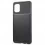 Матовый силиконовый чехол для Samsung Galaxy A31 с текстурным покрытием карбон, цвет Черный
