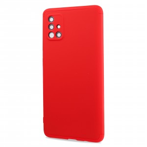 Трехкомпонентный сборный матовый пластиковый чехол для Samsung Galaxy A51 Красный