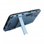 Противоударный двухкомпонентный силиконовый матовый непрозрачный чехол с поликарбонатными вставками экстрим защиты с встроенной ножкой-подставкой для Huawei Honor 30S, цвет Синий