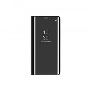 Пластиковый зеркальный чехол книжка для Huawei Y5p/Honor 9S с полупрозрачной крышкой для уведомлений Черный