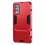 Сверхпрочный противоударный чехол для Huawei Honor 30 с текстурой металлик и ножкой подставкой, цвет Красный