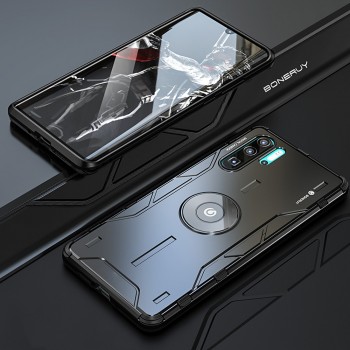 Металлический противоударный двухкомпонентный чехол для Huawei P30 Pro Черный