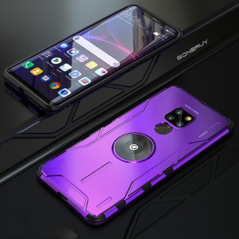 Металлический противоударный двухкомпонентный чехол для Huawei Mate 20 Фиолетовый