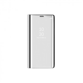 Пластиковый зеркальный чехол книжка для Samsung Galaxy S8 с полупрозрачной крышкой для уведомлений Белый