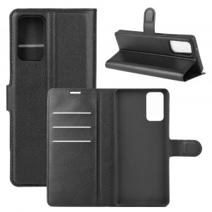 Чехол портмоне подставка для Samsung Galaxy Note 20 с магнитной защелкой и отделениями для карт