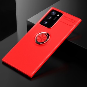 Силиконовый матовый чехол для Samsung Galaxy Note 20 с встроенным кольцом-подставкой-держателем Красный