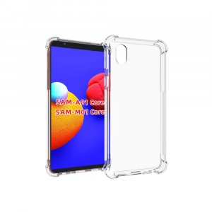 Прозрачный противоударный силиконовый чехол для Samsung Galaxy A01 Core с усиленными углами