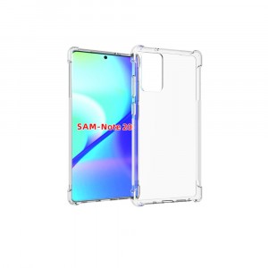 Прозрачный противоударный силиконовый чехол для Samsung Galaxy Note 20 с усиленными углами