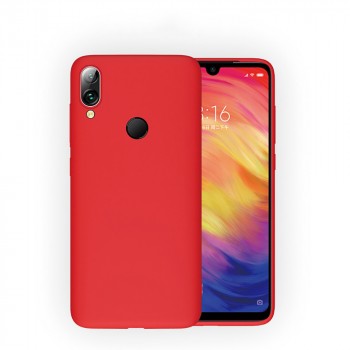 Силиконовый матовый непрозрачный чехол с нескользящим софт-тач покрытием для Xiaomi RedMi 7 Красный