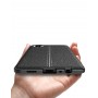 Силиконовый чехол накладка для Samsung Galaxy A01 Core с текстурой кожи, цвет Черный