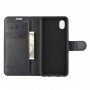 Чехол портмоне подставка для Samsung Galaxy A01 Core с магнитной защелкой и отделениями для карт, цвет Черный