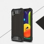 Двухкомпонентный противоударный чехол для Samsung Galaxy A01 Core с нескользящими гранями и поликарбонатными вставками, цвет Серый