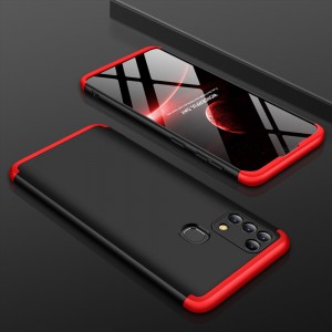 Трехкомпонентный сборный двухцветный пластиковый чехол для Samsung Galaxy A21s Красный