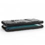 Сверхпрочный противоударный чехол для Huawei Honor 9X Lite с текстурой металлик и ножкой подставкой, цвет Черный